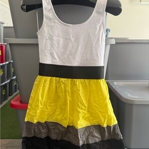 Yellow and Black Colorblock Dress mp47